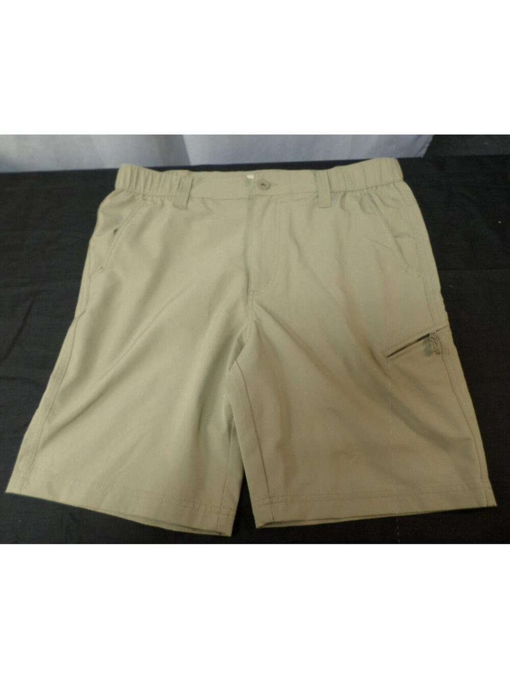 DESIGNER WEATHERPROOF VINTAGE POLYESTER BLEND CASUAL COMFY TAN SHORTS SIZE 32
